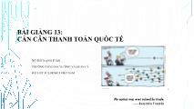 Bài giảng Cán cân thanh toán quốc tế