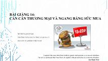 Bài giảng Cán cân thương mại và ngang bằng sức mua