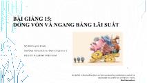 Bài giảng Dòng vốn và ngang bằng lãi suất