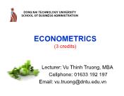 Bài giảng Econometrics - Chương 1: Hồi quy đơn biến