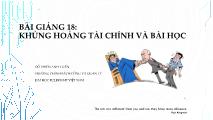 Bài giảng Khủng hoảng tài chính và bài học