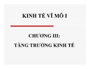 Bài giảng Kinh tế vĩ mô 1 - Chương 3: Tăng trưởng kinh tế - Nguyễn Thị Hồng