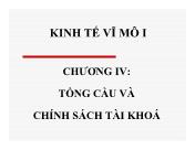 Bài giảng Kinh tế vĩ mô 1 - Chương 4: Tổng cầu và chính sách tài khoá - Nguyễn Thị Hồng