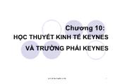 Bài giảng Lịch sử học thuyết kinh tế - Chương 10: Học thuyết kinh tế Keynes và trường phái Keynes - Phạm Văn Chiến