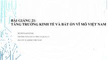 Bài giảng Tăng trưởng kinh tế và bất ổn vĩ mô Việt Nam