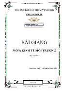 Giáo trình Kinh tế môi trường (Phần 1)