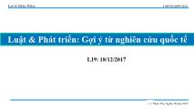 Luật và phát triển: Gợi ý từ nghiên cứu quốc tế