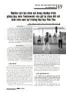 Nghiên cứu lựa chon nội dung chương trình giảng dạy môn Taekwondo vào giờ tự chọn đối với sinh viên nam tại trường Đại học Phú Yên