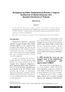 Strengthening public administration reform to improve institutions for market economy with socialist orientation in Viet Nam