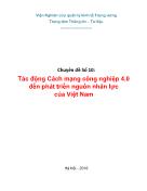 Tác động Cách mạng công nghiệp 4.0 đến phát triển nguồn nhân lực của Việt Nam