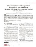 Tái cơ cấu ngành kinh tế theo quan điểm phát triển bền vững: Định hướng và các giải pháp đến 2020 và những năm tiếp theo