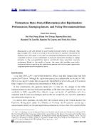 Vietnamese state-Owned enterprises after equitization: Performance, emerging issues, and policy recommendations