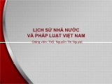 Bài giảng Lịch sử nhà nước và pháp luật thế giới - Bài 1: Nhập môn lịch sử nhà nước và pháp luật Việt Nam - Nguyễn Thị Nguyệt