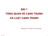 Bài giảng Luật cạnh tranh - Bài 1: Tổng quan về cạnh tranh và luật cạnh tranh - Trần Thị Thu Phương