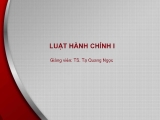 Bài giảng Luật hành chính 1 - Bài 4: Hình thức, phương pháp và nguyên tắc quản lý hành chính nhà nước - Tạ Quang Ngọc