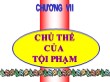 Bài giảng Luật hình sự Việt Nam - Chương 7: Chủ thể của tội phạm