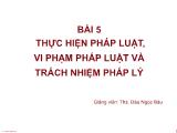 Bài giảng Lý luận Nhà nước và pháp luật - Bài 5: Thực hiện pháp luật, vi phạm pháp luật và trách nhiệm pháp lý - Đào Ngọc Báu