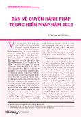 Bàn về quyền hành pháp trong hiến pháp năm 2013