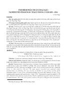 Tình hình phẫu thuật lồng ngực tại bệnh viện Phạm Ngọc Thạch trong 2 năm (2005 – 2006)