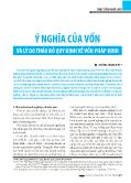 Ý nghĩa của vốn và lý do tháo bỏ quy định về vốn pháp định