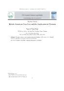 British - American case law and the application in Viet Nam