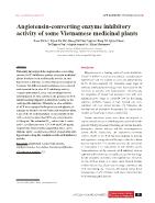 Angiotensin-Converting enzyme inhibitory activity of some Vietnamese medicinal plants