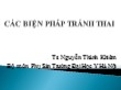 Bài giảng Các biện pháp tránh thai - Nguyễn Thành Khiêm