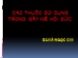 Bài giảng Các thuốc sử dụng trong gây mê hồi sức - Hà Ngọc Chi