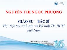 Bài giảng Điều trị mãn kinh liệu pháp hormone và không hormone - Nguyễn Thị Ngọc Phượng