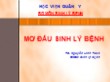 Bài giảng Mở đầu sinh lý bệnh - Nguyễn Lĩnh Toàn