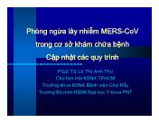 Bài giảng Phòng ngừa lây nhiễm Mers-Cov trong cơ sở khám chữa bệnh cập nhật các quy trình