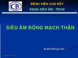 Bài giảng Siêu âm động mạch thận