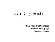Bài giảng Sinh lý hệ hô hấp - Phan Thị Minh Ngọc