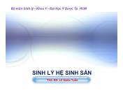 Bài giảng Sinh lý hệ sinh sản
