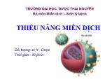 Bài giảng Thiểu năng miễn dịch