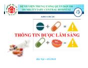 Bài giảng Thông tin dược lâm sàng