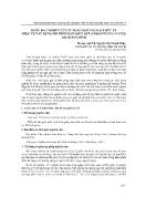 Bước đầu nghiên cứu sử dụng một số loại thức ăn phục vụ xây dựng mô hình nuôi giun quế (perionyx excavatus) tại Quảng Bình