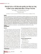 Đánh giá áp lực cơ thắt hậu môn, ngưỡng cảm nhận trực tràng và phản xạ rặn ở những bệnh nhân có rối loạn về đại tiện