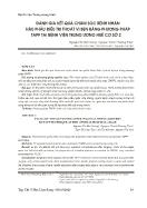 Đánh giá kết quả chăm sóc bệnh nhân hậu phẫu điều trị thoát vị bẹn bằng phương pháp tapp tại bệnh viện trung ương Huế cơ sở 2