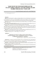 Đánh giá sự hài lòng người bệnh nội trú về chất lượng chăm sóc của điều dưỡng, hộ sinh tại bệnh viện Đại học Y dược Huế