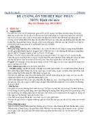 Đề cương ôn thi môn Bệnh chó mèo