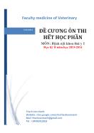 Đề cương ôn thi môn Bệnh nội khoa thú y 1