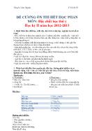 Đề cương ôn thi môn Độc chất học thú y