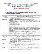 Đề cương ôn thi môn Dược lý học lâm sàng - Năm học 2013-2014