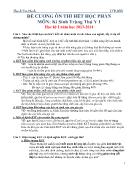 Đề cương ôn thi môn Kí sinh trùng thú y 1 - Năm học 2013-2014