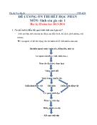 Đề cương ôn thi môn Sinh sản gia súc 1 - Năm học 2013-2014