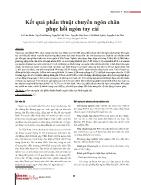 Kết quả phẫu thuật chuyển ngón chân phục hồi ngón tay cái