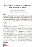 Khảo sát điều kiện thu nhận axit gamma-aminobutyric từ dịch cám gạo bằng Lactobacillus