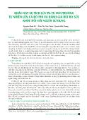 Khảo sát sự tích lũy Pb từ môi trường tự nhiên lên cá rô phi và đánh giá rủi ro sức khỏe đối với người sử dụng