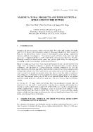 Marine natural products and their potential application in the future